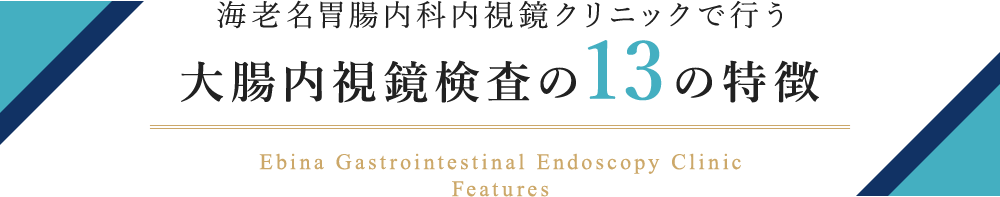 海老名胃腸内科内視鏡クリニックで行う大腸内視鏡検査の12の特徴 Ebina Gastrointestinal Endoscopy Clinic Features