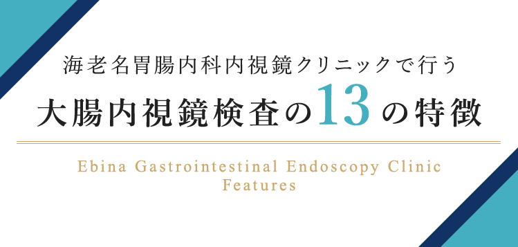 海老名胃腸内科内視鏡クリニックで行う大腸内視鏡検査の12の特徴 Ebina Gastrointestinal Endoscopy Clinic Features