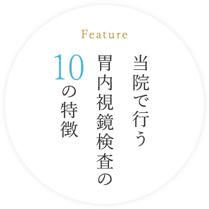 当院で行う胃内視鏡検査の10の特徴 Feature